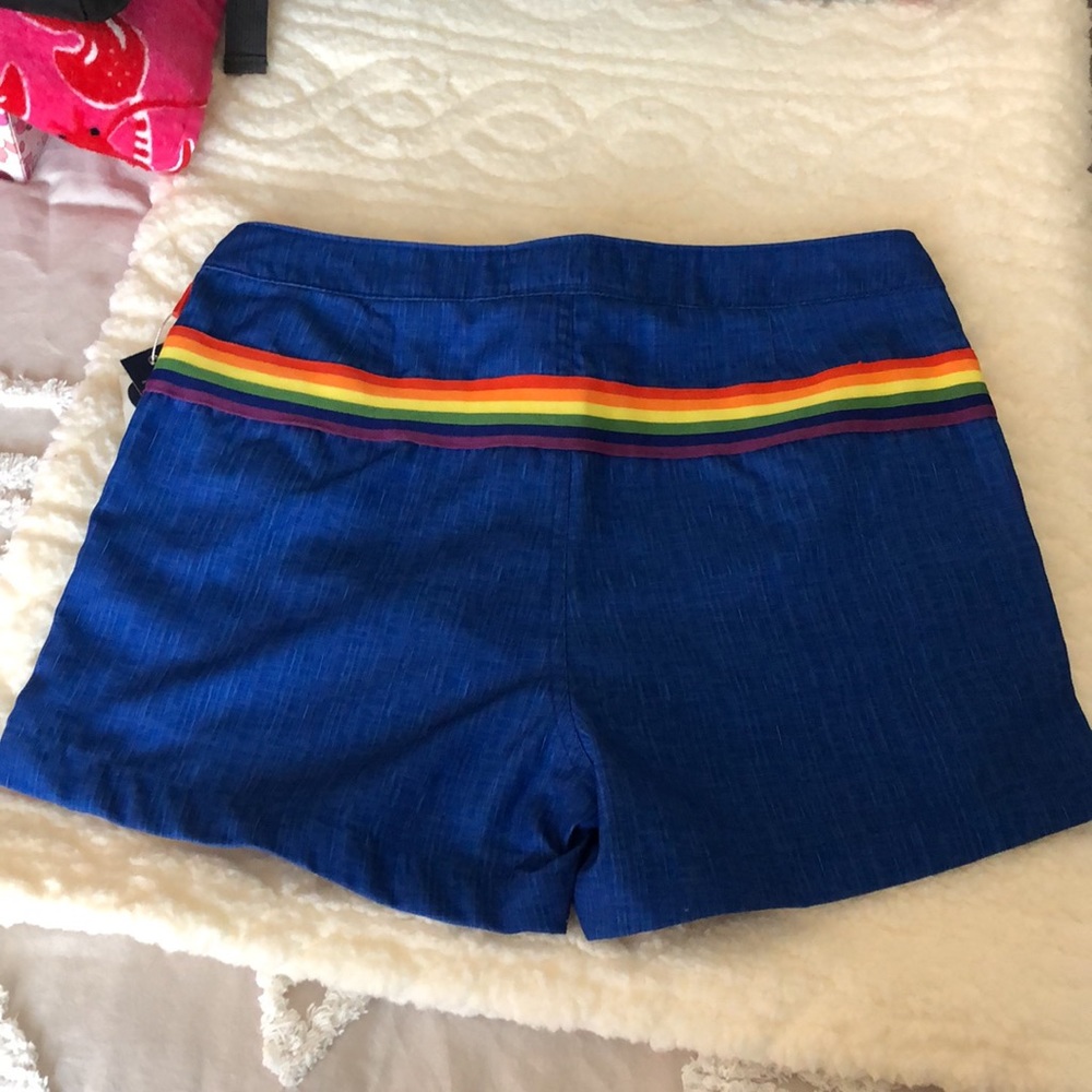 Original Penguin Blue Rainbow Pride Short Swim Trunks Bloomingdale’s Exclusive - Picture 3 of 15